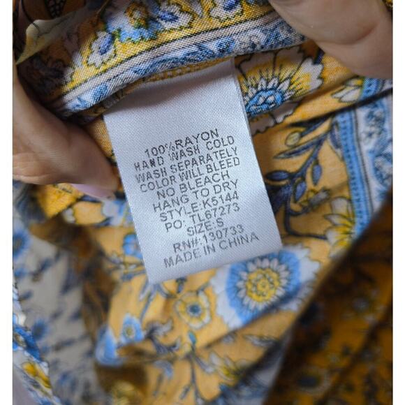 Umgee Dress Womens Small Yellow Floral Boho Hippie Garden Party Colorful - Picture 7 of 7